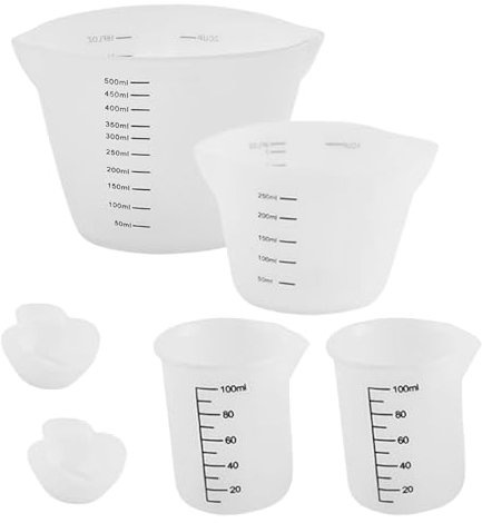Verre à mesurer de cuisine, tasse à mesurer en silicone avec mesures affichées en ml, verre à mesurer pour la cuisine, la pâtisserie, les tasses à mélanger, tasses graduées (taille : 6 pièces)