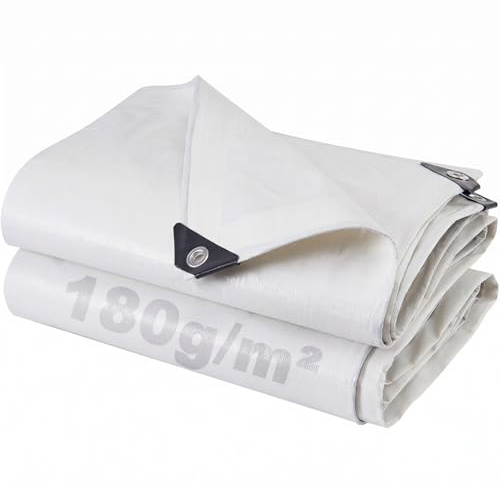 Telo Impermeabile Esterno 4x6m 180 g/m² PE con Rinforzato Occhielli, Telone Resistente ai Raggi UV Agli Strappi, Telo Protettivo Copertura Multiuso per Mobili da Giardino Barche Legno Piscina Camion