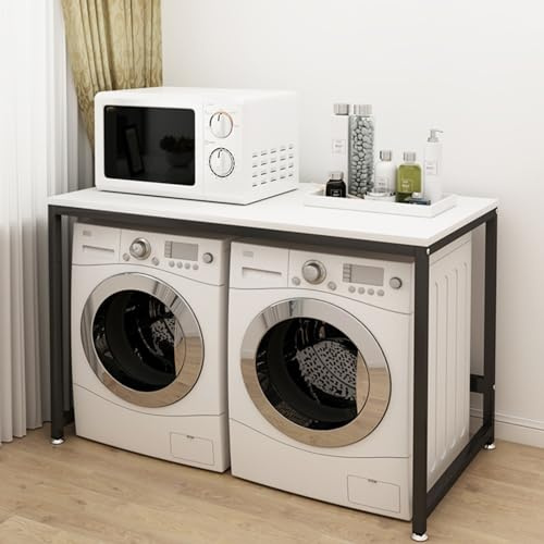 Soporte para Secadora Gabinete De Almacenamiento Doble para Lavadora, Estante De Almacenamiento para Lavadero, Baño Y Aseo, 128 * 60 * 99 Cm, Capacidad De Carga 150 Kg (Color : Blanc)