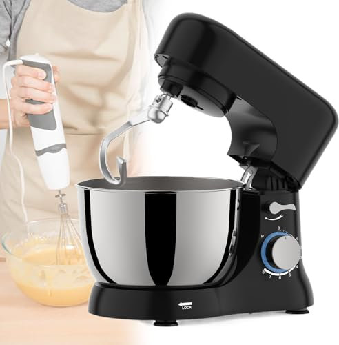 Beachtiful Stand Mixer,Electric Food Mixer with 4.5QT Stainless Steel Bowls, Tilt-Head Electric Kitchen Mixer with Dough Hook,Egg Whisk,Flat Beater,220V1000W