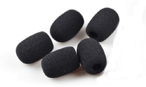 Wisafory Ersatz-Windschutz für Mikrofon Windschutzscheibe Schaumstoff Mikrofonabdeckung Windschutzscheibenschwämme für Headset Revers Lavalier Kopfhörer Bühnenperformance Treffen 30*22*8mm 5 Stück