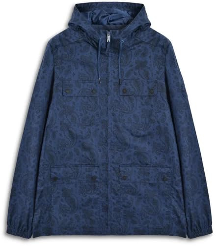Lambretta Mens Paisley Field Jacket (UK, Alpha, S, Regular, Regular, Navy)