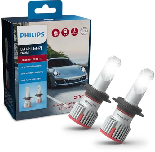 Philips Ultinon Pro9200 LED ampoule de phare automobile (H7), +400%, 5.800K, set de 2
