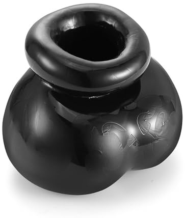 Qiyasex Bdsm Ball Bag MäNner Hodenring Dehnbar Hodensackmanschette Bondage Cockring Zur Ejakulation VerzöGerung Hodensack Sleeve Hodenstrecker Scrotum Pouch Extrem Sexspielzeug(Schwarz)
