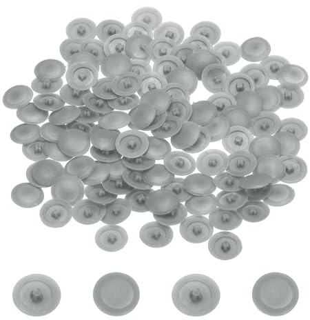 sourcing map 108Pcs 12mm Plastic Self-Tapping Screw Cap Covers, Decorative Cover Hole Plug for 7-8mm Flat Phillips Screws (Light Gray)