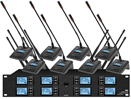 Citofono Microfono wireless UHF professionale Microfono palmare a 8 canali Microfono lavalier Microfono for conferenze Stage Performance per le imprese(Conference)