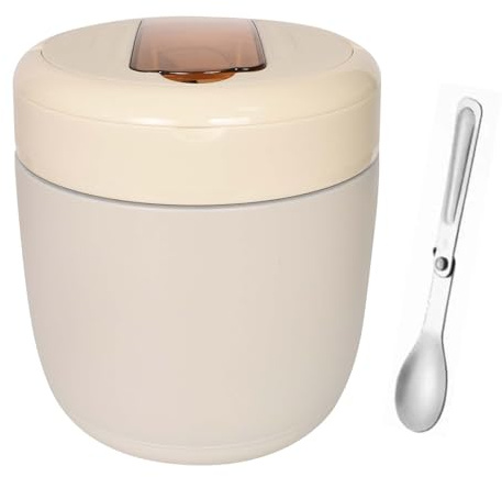 Lunaanda Boîtes Alimentaires Isothermes 1200ml,Récipient Isotherme Pour Aliments,Récipient En Acier Inoxydable, Avec Cuillère Pliable,Lunch Box Isotherme Anti-Fuite,Pour Porridge, Céréales, Ragoût