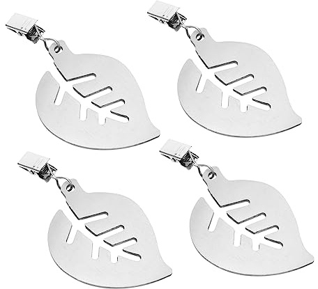 KOCKSHION 4pezzi Pesi per Tovaglia Inossidabile con Clip Metalliche per Decorazione di Tovaglie Feste e Matrimoni
