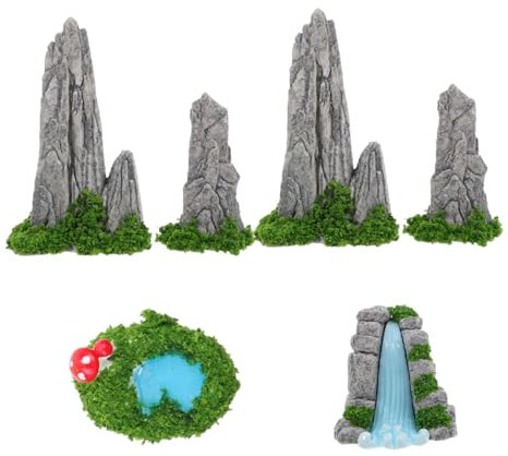BESPORTBLE 1 Juego De Adornos De Paisaje Simulado Miniadorno para Jardín Estanque Artesanía Césped En Miniatura Accesorio De Paisajismo Paisaje En Miniatura Adorno Retro Piscina En