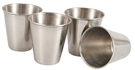 FUNOMOCYA Juego De Copas De Licor Pequeñas De Acero Inoxidable 304, Portátiles y Apilables, Para Camping y Actividades Al Aire Libre, 6 Unidades Bolsa De Almacenamiento