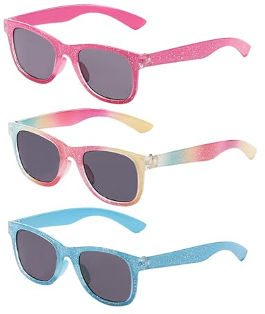 Axvxby Lot de 3 paires de lunettes de soleil de protection UV 400 pour garçons et filles - Pour l'été, les fêtes, la plage, les voyages