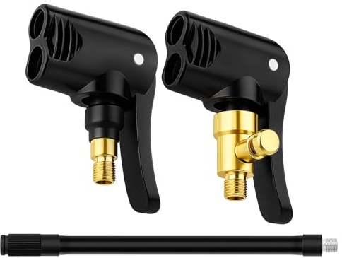 Wonvify - Adaptador de válvula francesa, 2 piezas de válvula de coche, conector de palanca de latón, válvula de neumático, compresor de bicicleta, manguera para inflador de neumáticos de 17.5 cm