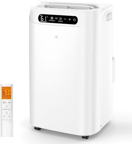 Humhold 14000 BTU Portable Air Conditioners, Remote Control, 3 in 1 Free Stand Smart Cooling Portable AC Unit with Dehumidifier, Fan, Cools Room up to 700 sq.ft, 24H Timer, Windows Sealing Kit