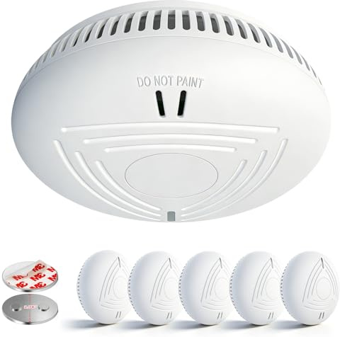 DAYTECH Rauchmelder 10 Jahre Batterie, 5er Set, 85 dB | Rauchmelder mit Magnethalterung, Test- und Stummschaltung für Schlafzimmer, Kinderzimmer und weitere Wohnräume