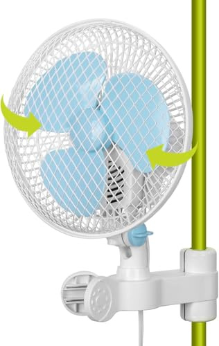 blessny Oszillierender Clip-on-Dan für Growzelt, 6-Zoll-Growing-Ventilator mit 2,4 m langem Kabel, leiser Betrieb