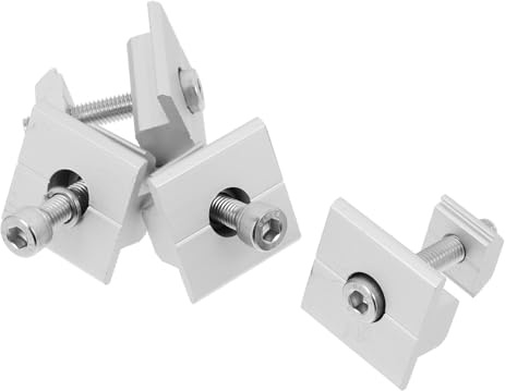 HOMSFOU 4 pezzi Morsetti Mid Clip in Lega di Alluminio per Montaggio Pannelli Fotovoltaici Design e Resistente UV Metodo di Fissaggio Sicuro per Staffe e Telaio Fotovoltaico