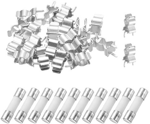 QUARKZMAN 10pcs Fusible Céramique Rapide 3A 250V, Fusibles Cartouche Rapide 3Amp 5x20mm Avec 20pcs Pinces