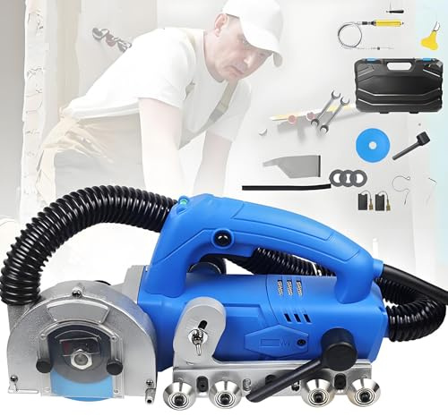 ZYGPH Nettoyeur de Joints de carrelage électrique, Outil de rainurage, 9000 TR/Min, Rebond Automatique, Outil de rainurage des Joints et des crevasses avec Profondeur de Coupe réglable