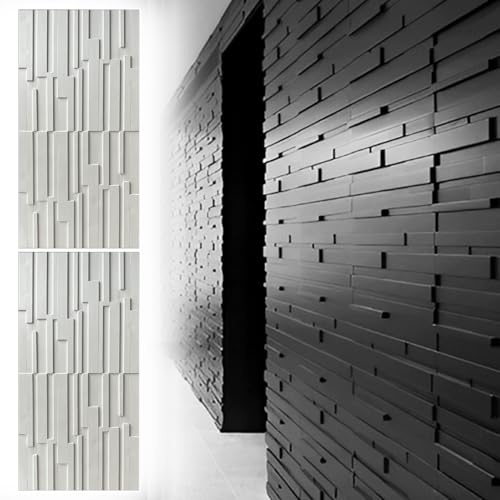 Grands panneaux muraux 3D de 60 x 120 cm – Revêtement mural imperméable en polyuréthane, design décoratif texturé en grain de bois pour décoration murale intérieure et extérieure, amélioration moderne