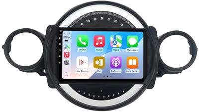 Car Radio para BMW Mini Cooper R56 R60 R51 2006-2014 Android 15 9 Pulgadas Pantalla Táctil con BT GPS WiFi FM Carpaly Backup Camera Cooling Fan para, 8 Core 8G+256G