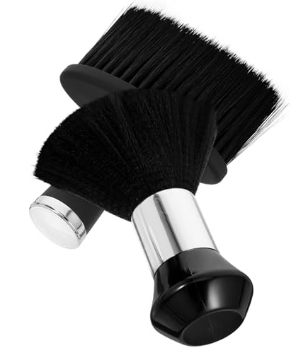 Ciieeo Cepillo Cuello de Peluquería 2 Piezas, Plumero para Eliminar Cabello Suelto, Cerdas Suaves Abs, Color Negro, Herramienta de Limpieza Profesional para Cuidado Capilar y Barbería