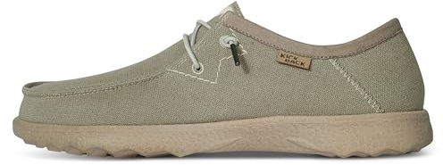 Kickback Lounger Zapatos de Verano para Hombre en Lona – Mocasines Slip‑On sin Cordones con Cordones Elásticos – Zapatillas Ligeras para Interior y Exterior con Suela Antideslizante