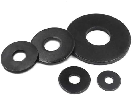 200 pezzi non standard in acciaio al carbonio nero di grandi dimensioni oversize rondella piatta più ampia M3-M14 guarnizione piana per Viti e Bulloni(M6x20x2)