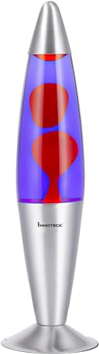 Innoteck 16” Soothing Motion Magma Lamp for Relaxation – Pink Wax/Purple Liquid, 30 W