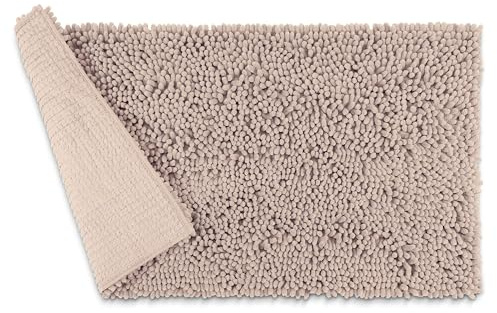 HomeLife - Lussuoso Tappeto Bagno Antiscivolo in Ciniglia [60X120] Tappeto Bagno Assorbente e Extra Morbido, Ideale come Tappeto Doccia Assorbente, Lavabile in Lavatrice [Panna]