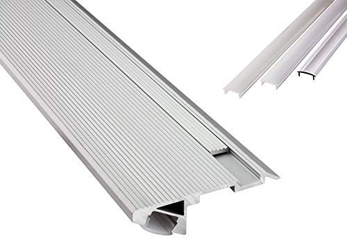 T-STA 30° LED Premium Treppenprofil Alu Profil Universell silber 2m opal