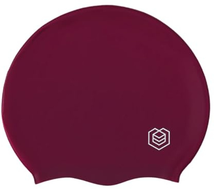 SOUL CAP - Stor badmössa för långt hår | designad för långt, tjockt eller lockigt hår | vuxen unisex | kvinnor och män | 100% premium silikon - rödbrun, M