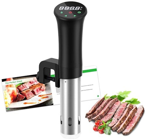 Vpcok Direct - Sous Vide Aparato de Cocina Precisión, 770W, Pantalla Táctil Inteligente, Temporizador, Cocinero Circulador, Máquina de Cocción al Vacío de Acero Inoxidable, Recetario