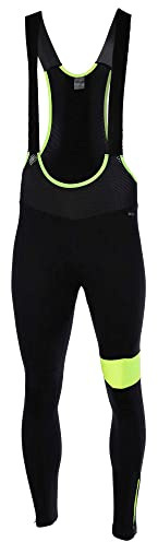 Airtracks Herren Thermo Fahrradhose Lang Pro Team II Trägerhose Radhose mit Trägern BIB Träger Radlerhose Gepolstert - Atmungsaktiv - Reflektoren