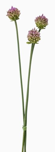 artplants.de Ramo de Allium Artificial LAMDA, Verde-Violeta, 65cm - Ramo de Flores Textiles