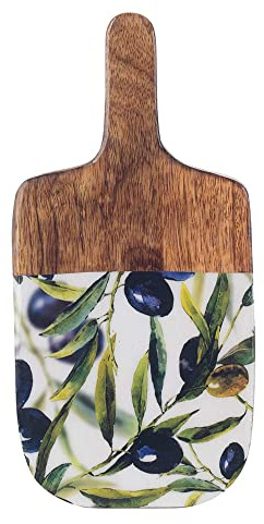 Servierbrett, Mangoholz und Oliven, L 30 cm.