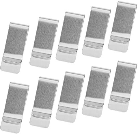 Geldklammer, 10 Stück Slim Edelstahl Geldscheinklammer Money Clip Geldclip Geldspange für Banknote Visitenkarte Kreditkarte