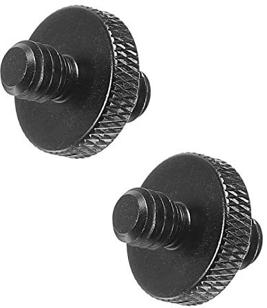 PATIKIL 2Pack Mikrofonstativ Adapter 1/4 Stecker an 1/4 Stecker Gewinde Stativ Schraube Adapter Doppelseiten Kamera Schraube für Mikrofon Stativständer Schwarz