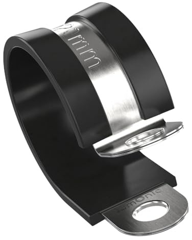 Lumonic 5x 20mm rörklämmor med gummiinlägg rostfritt stål V2A I kabelklämmor för att skruva fast I slangklämma 20mm, rörklämmor, fixeringsklämma 20mm, rörhållare