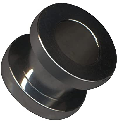 Generisch PIERCINGO® Flesh TUNNEL 4-18mm CHIRURGENSTAHL 316L EDELSTAHL Piercing Schmuck Plug Tube Ohr Stecker Schraub Gewinde Stahl Ear-Plug (4mm, Schwarz Dunkel)