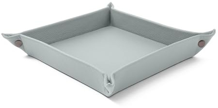 eglooh - Iris - Taschenleerer aus echtem Leder Eis Blau - Schreibtisch-Organizer mit modernem Design - Ablagefach für Schlüssel, Münzen, Schmuck - cm 18 x 18 - Made in Italy