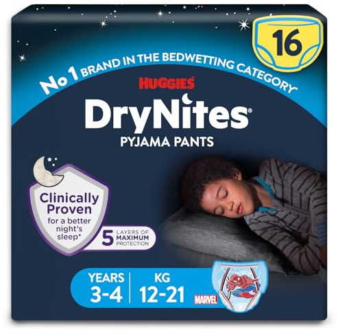 Huggies DryNites 3-4 yrs Boy Jumbo Pack - 16 Pants