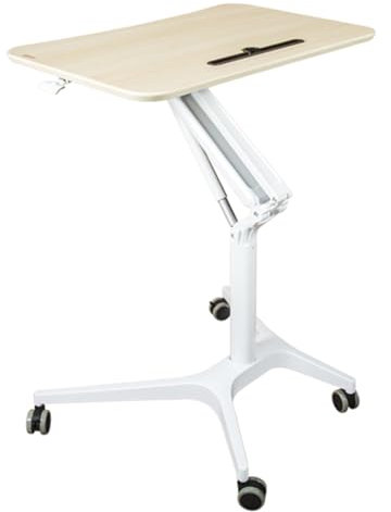 YVYKFZD Mobiler stehpult, tragbare Rednerpult, Sitz-zu-Steh Kirchenpodium mit rollenden Rädern, ergonomischer Laptoptisch (Color : Maple White)