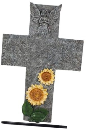 DIKACA Ornament 1 Satz Kreuz-gedenkstein Religiöse Inspirierende Kreuzgrabstein Grabsteine Für Gräber Kreuz- Christliches Kreuz Gartenkreuz-Sammlung Draussen Harz