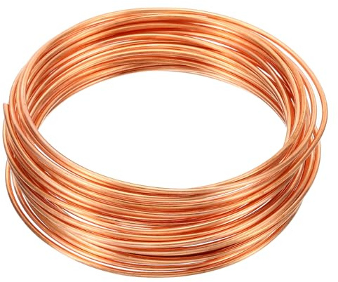 PATIKIL 99.9% Soft Copper Wire, 1Pcs 15Gauge/1.5mm Diameter 6m/19.68ft Spool Pure Copper Craft Wire for Jewelry Making Beading Garden Plants