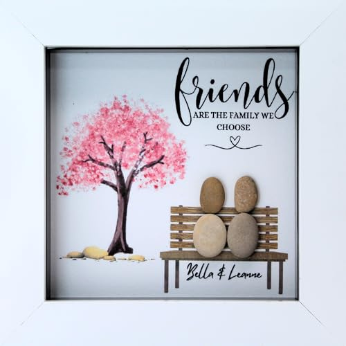 Generic Personalised Best Friend Pebble Art Gift - Handmade Customised Christmas or Birthday Gifts - Unique and Thoughtful for Women - Sentimental Friendship Gifts For Women