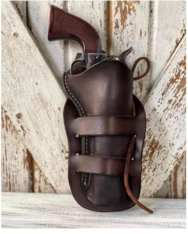 Western Cowboy Pistolenhalter for Lauf, Vintage Steampunk Stil | Mittelalterliches Leder-verdecktes Holster for Halloween-Cosplay-Kostüm-Taillenzubehör