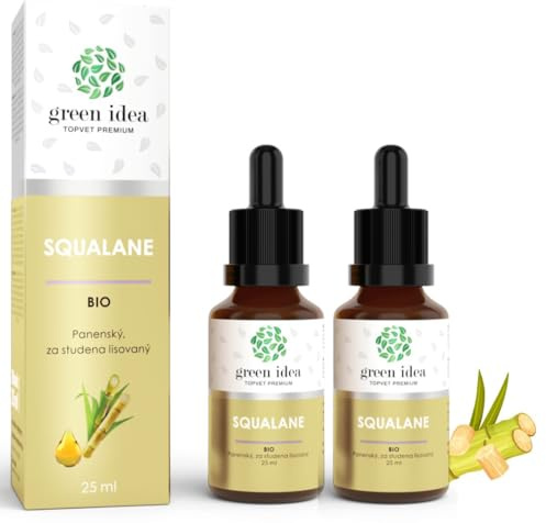 Green idea - Squalane vegetale BIO - 100% puro - Olio Struccante - secco - per viso idratante antiossidante protettivo - per viso, sotto gli occhi, capelli (2)