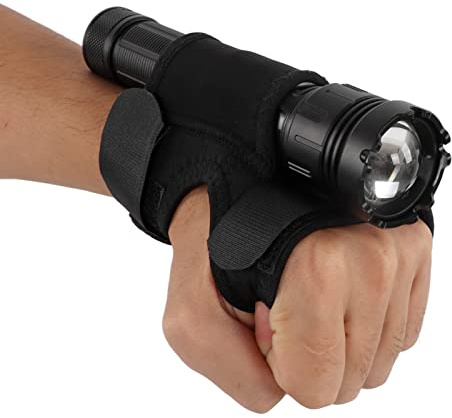 Cyrank Taschenlampen-Handgelenkhalter, Tauchtaschenlampen-Handschuh, Universeller Taschenlampenhalter, Tauchlampen-Armhalter, Verdicktes Nylon, Verstellbar, 25–30 Mm