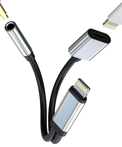 Adaptador Lightning a Jack 3,5mm Aux Cable para Apple para iPad Air y para iPhone Auriculares Audio Cargador Splitter Auriculares Cable Accesorios Carga Rápida Extensor