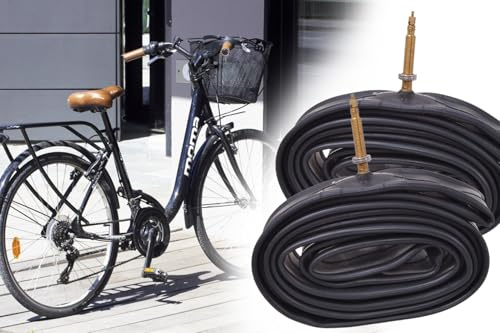 BISOMO 2X Fahrradschlauch Premium, 27,5/28 / 29 Zoll, 47-584 bis 60-622, extrem reißfest, hermetisch dicht mit Sclaverand Presta-Ventil 45mm
